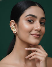 Gold Plated Fancy Beaded Ear Cuff