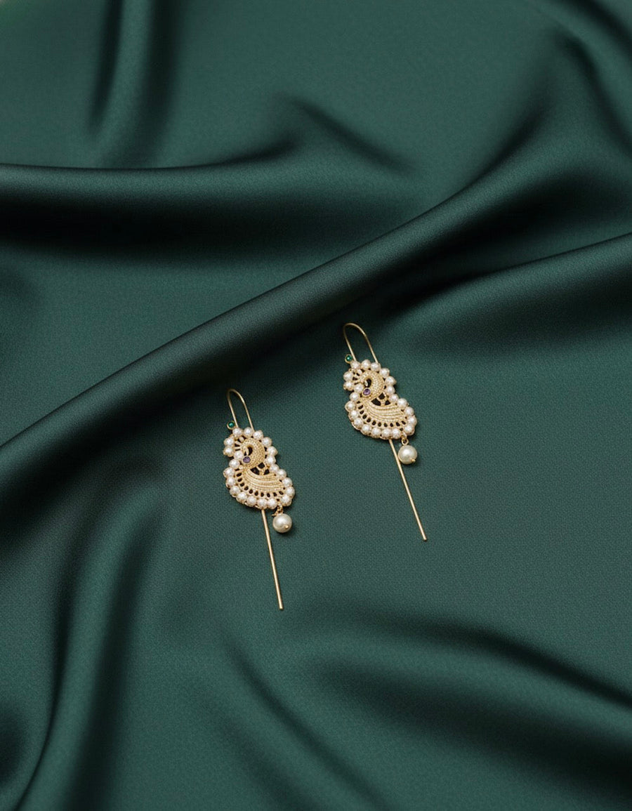 Gold Plated Fancy Beaded Ear Cuff