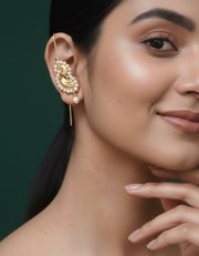 Gold Plated Fancy Beaded Ear Cuff