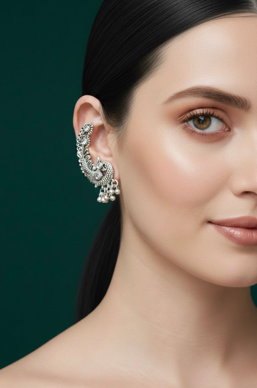 German silver Beautiful Peacock Design Ear Cuff