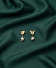 Unique Style Butterfly With Pearls Earrings