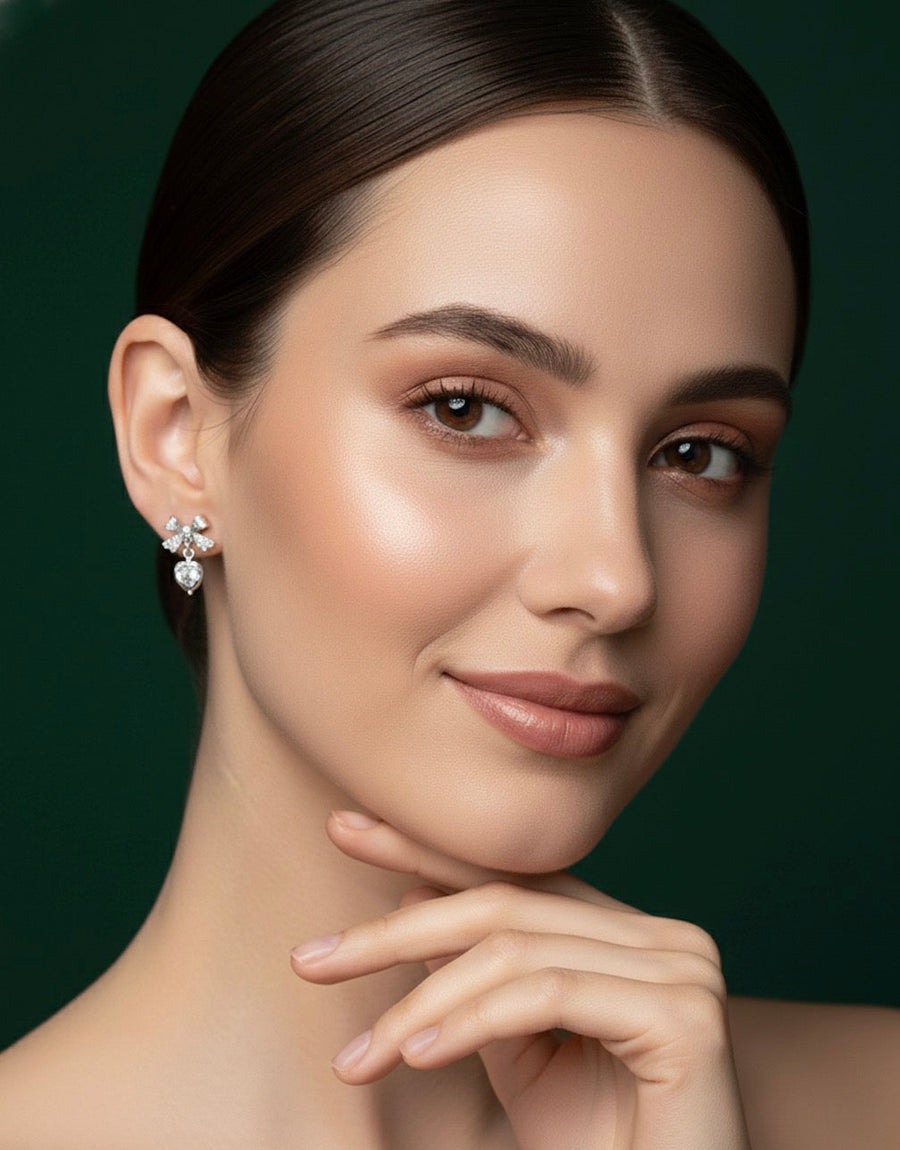 Mini Diamond Bow Earrings