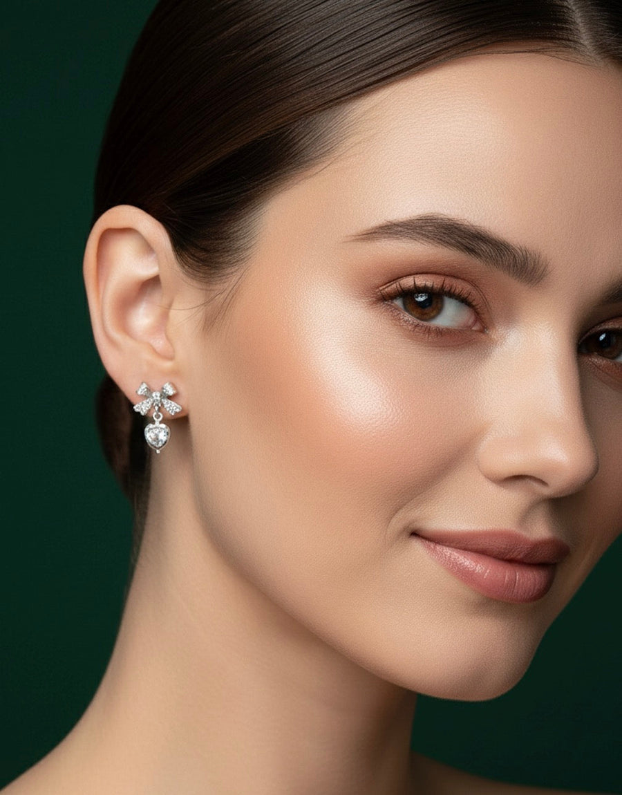 Mini Diamond Bow Earrings