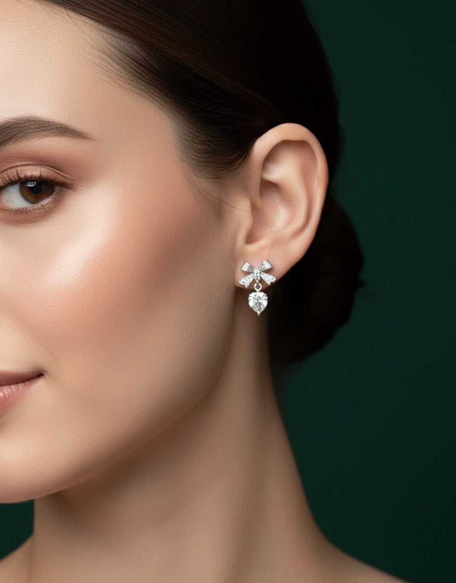 Mini Diamond Bow Earrings