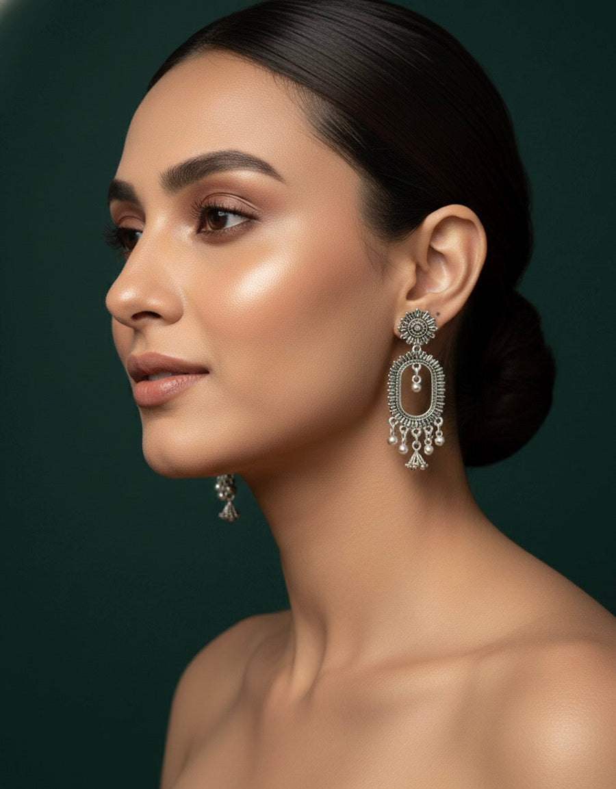 Oxidized Ethnic Earrings