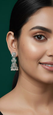 Oxidized Lotus Design Jhumki