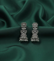 Oxidized Lotus Design Jhumki