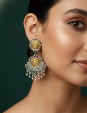 Unique Style German Silver Drop Earrings