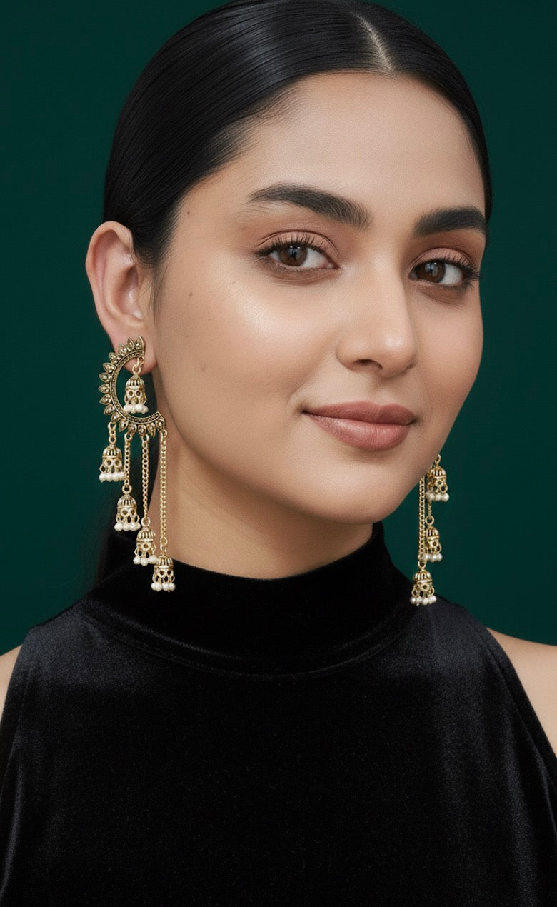 Gold Plated Ethnic Tassels