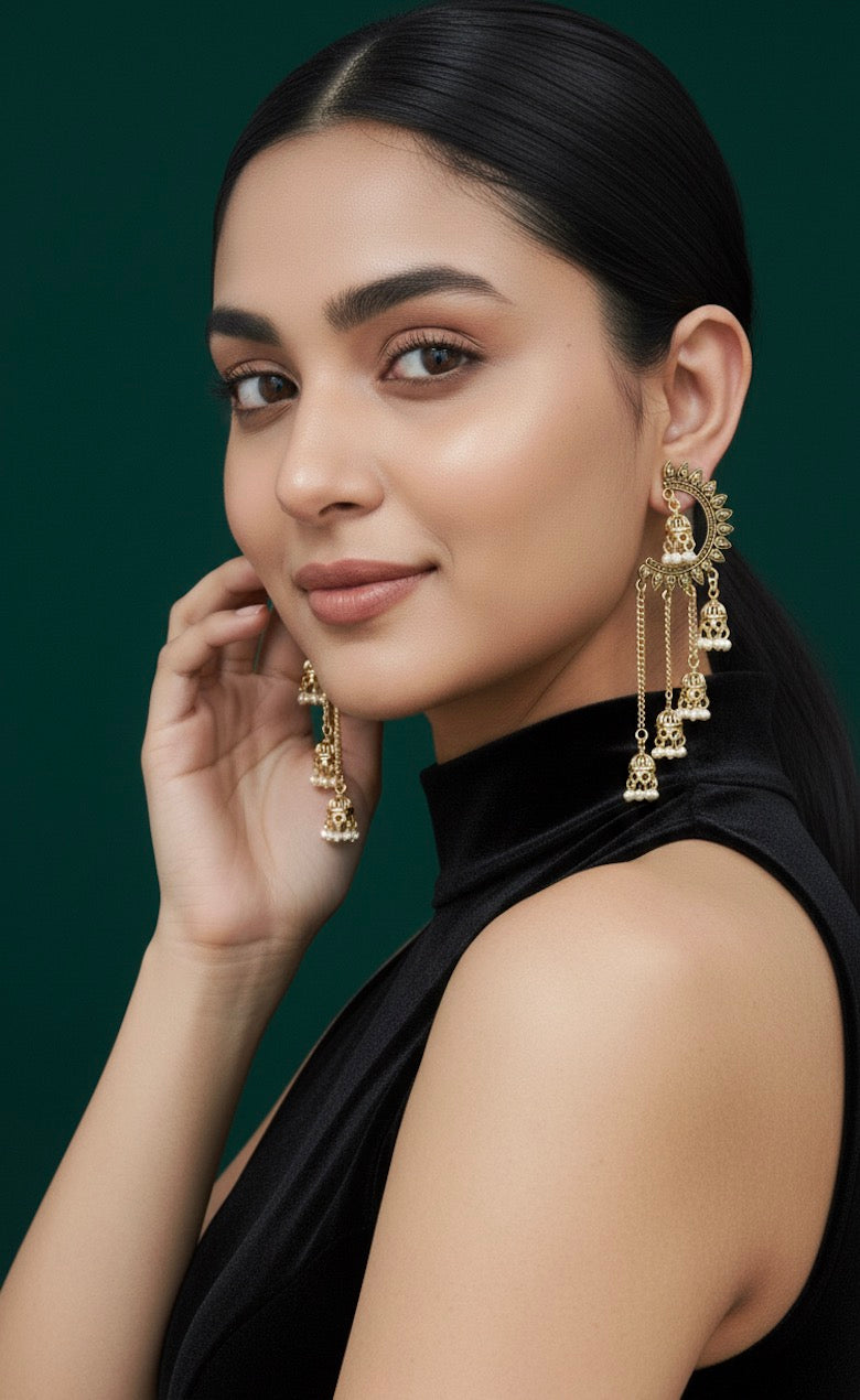 Gold Plated Ethnic Tassels
