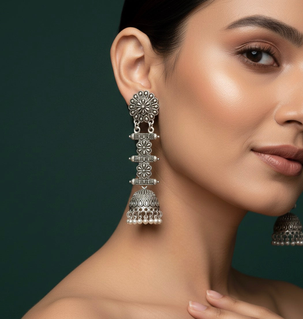 Beautiful Heavy Look Ethnic Drop oxidized Earrings