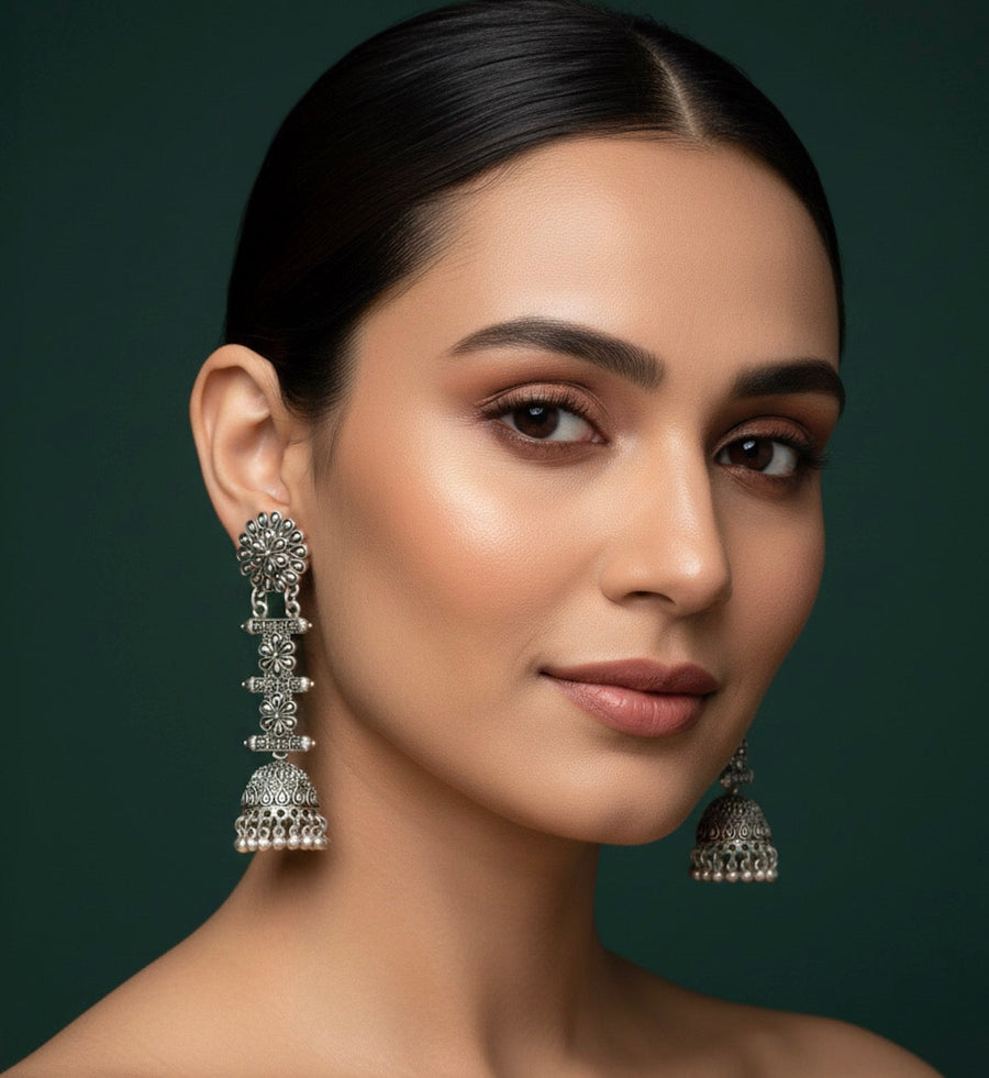 Beautiful Heavy Look Ethnic Drop oxidized Earrings