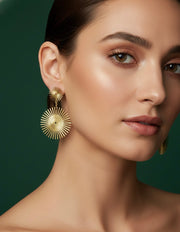 Fancy Golden Contemporary Earrings