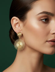Fancy Golden Contemporary Earrings