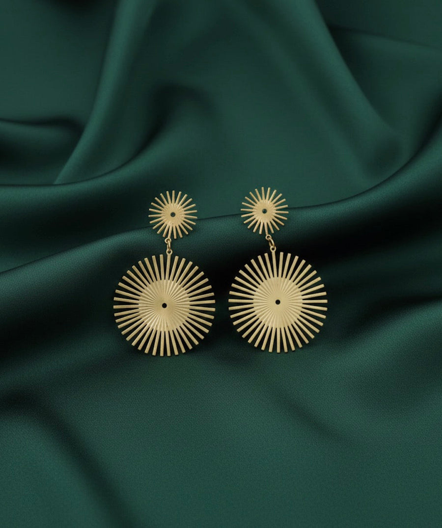 Fancy Golden Contemporary Earrings