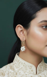 Fancy Pearls Beaded Hoops