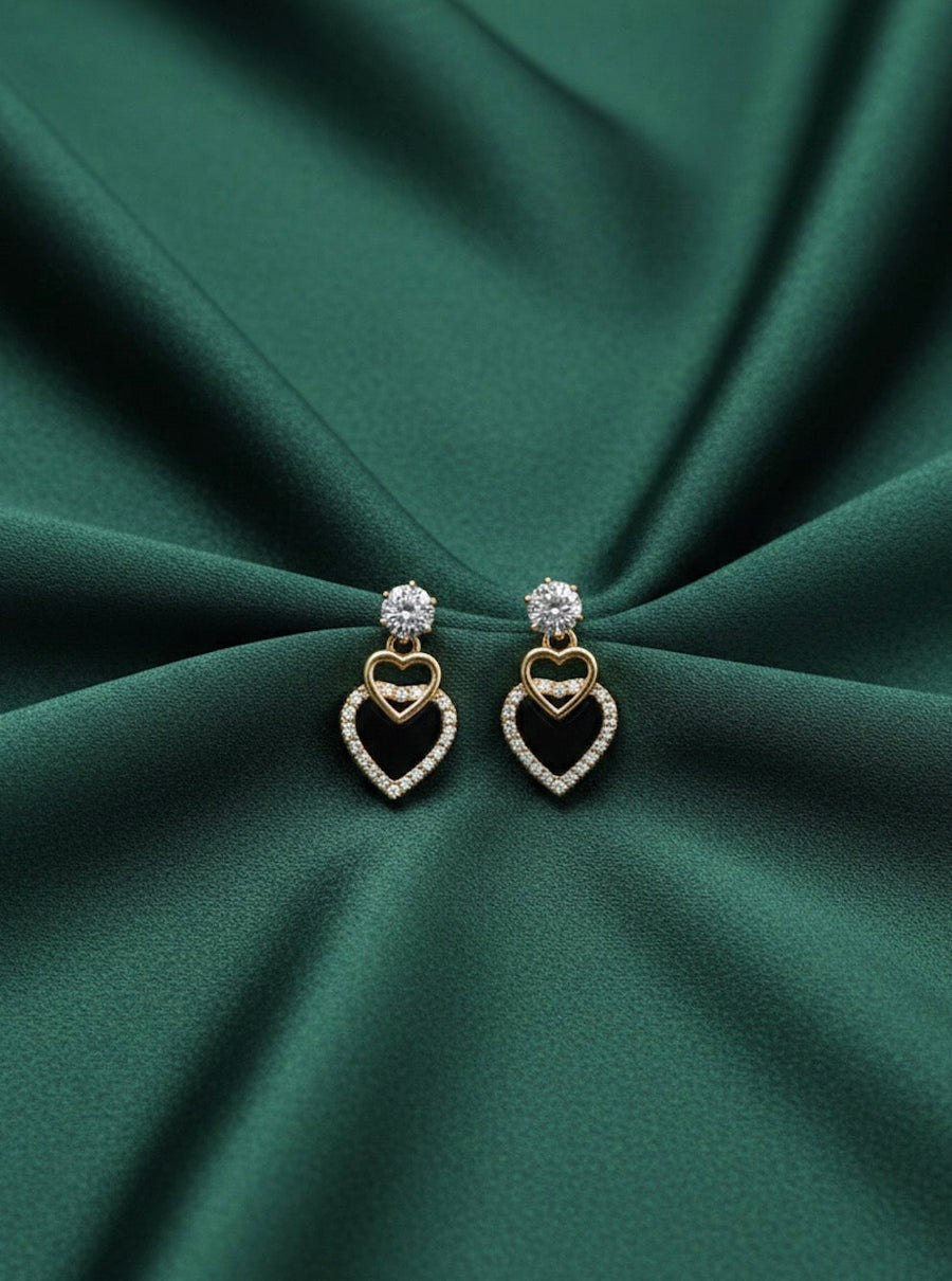 beautiful Golden heart Earrings