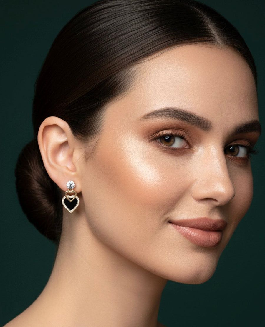 beautiful Golden heart Earrings