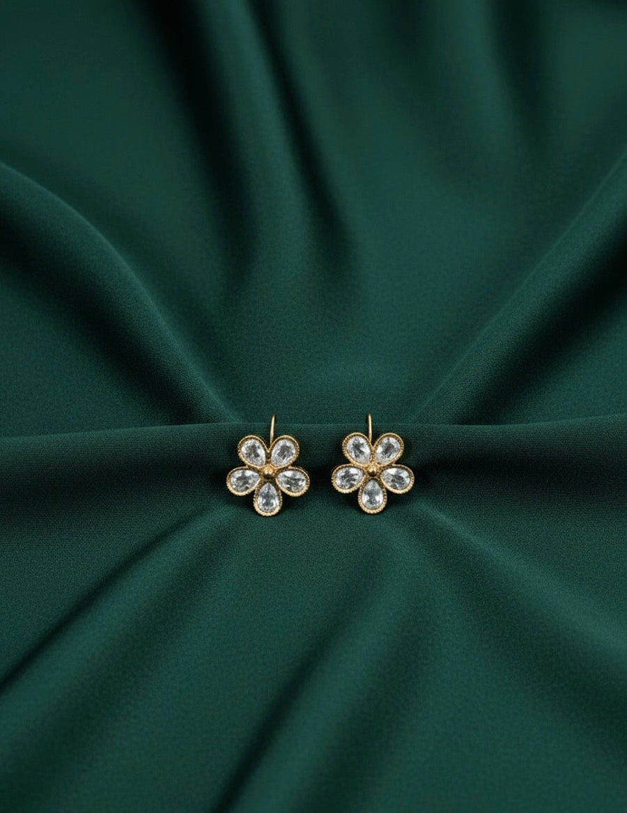 Artificial Beaded Flower Earrings