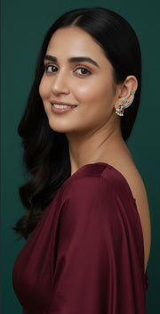 Women Oxidised Multi Stone Studded Earrings