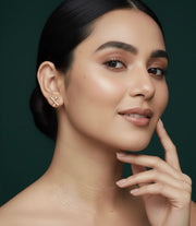 Women Gold Plated Minimal Earrings