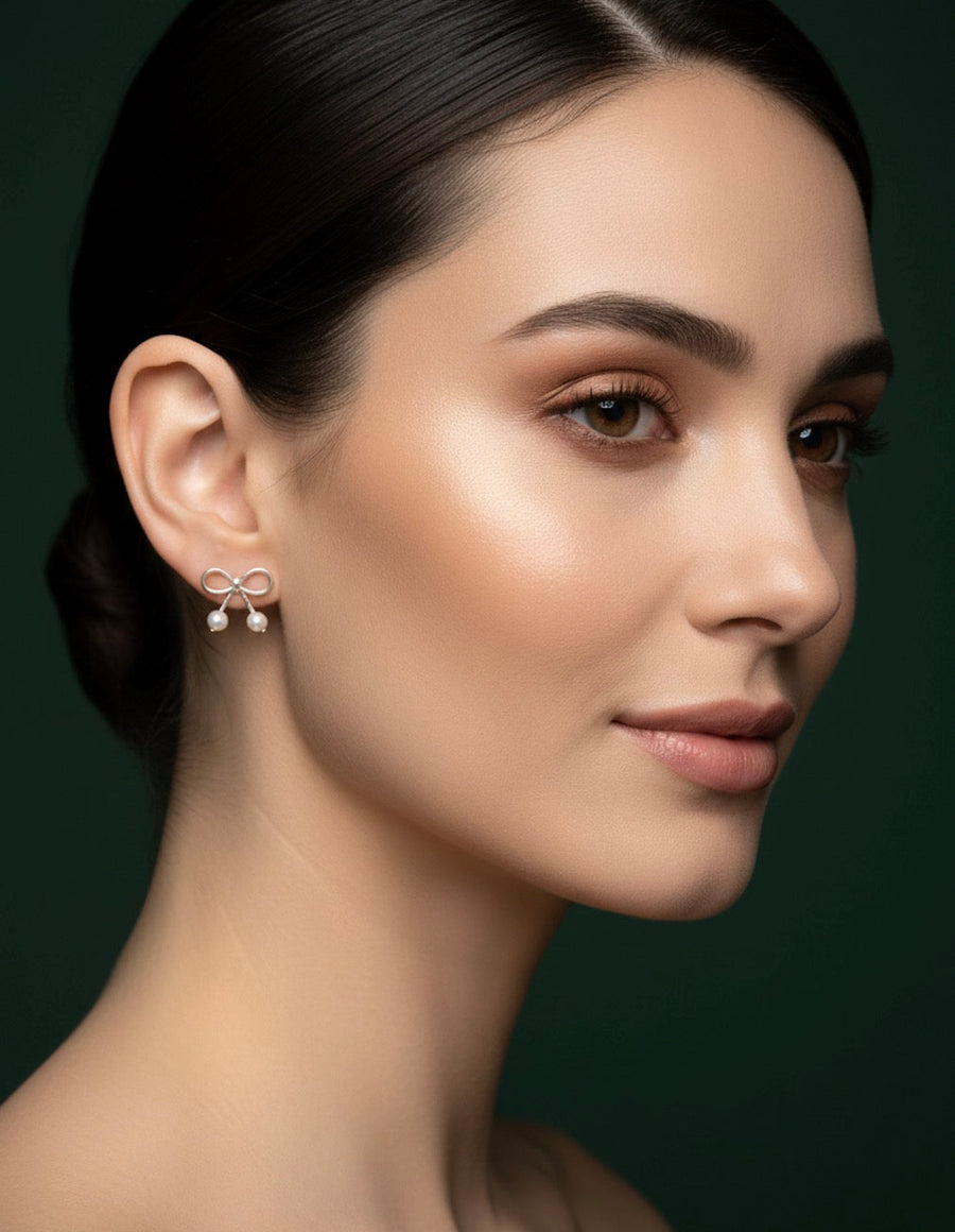 Silver plated Bow Earrings