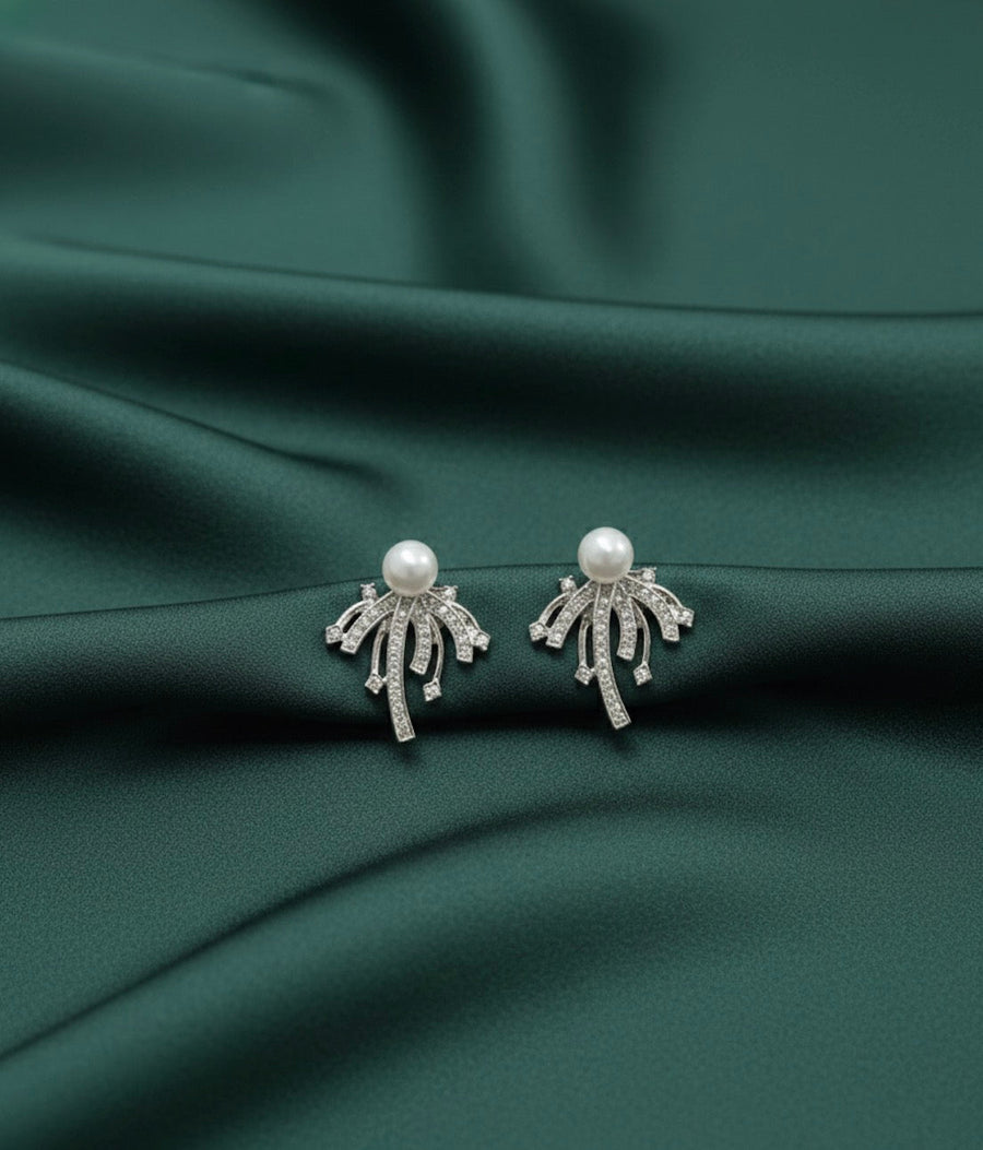 Pearl With Fancy Diamond Earrings