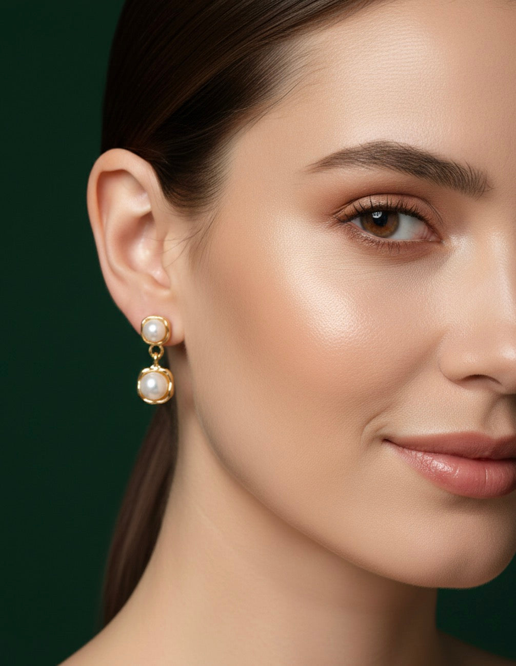 Women White Pearl Drops