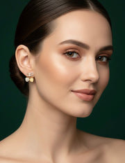 Korean Stone Studed Bow Shaped Earing