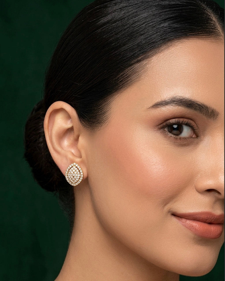 Fancy Diamond & Beaded Studs