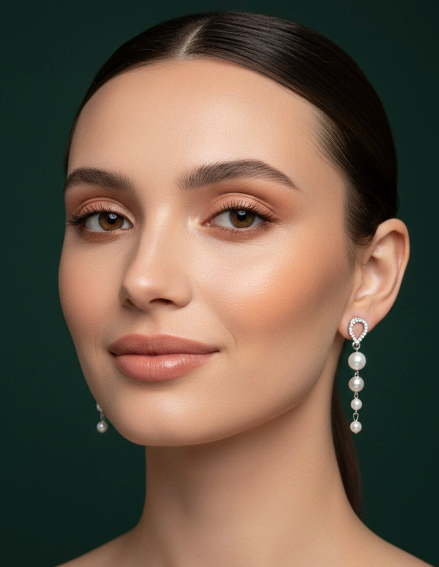 Rose Gold Pearls Earrings