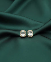 Square Fancy Whire Stone Studs