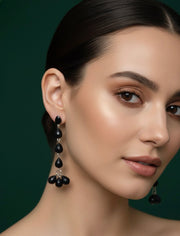 Black Fancy Pearl Drop Earrings