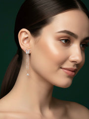 Rose Gold Fancy Beaded Tassels Earrings