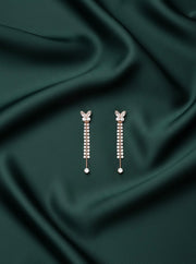 Rose Gold Fancy Beaded Tassels Earrings