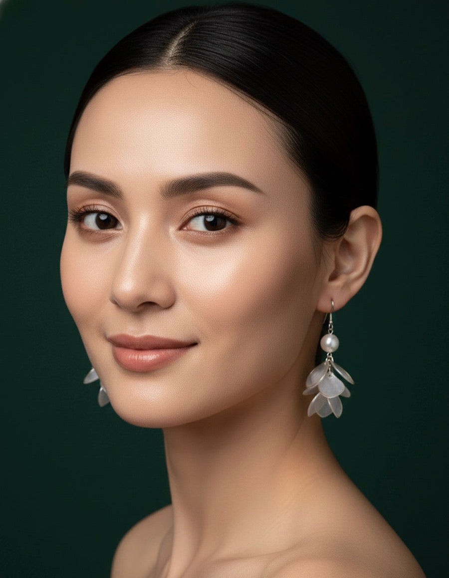 Unique Style Pearl & Petals Earrings