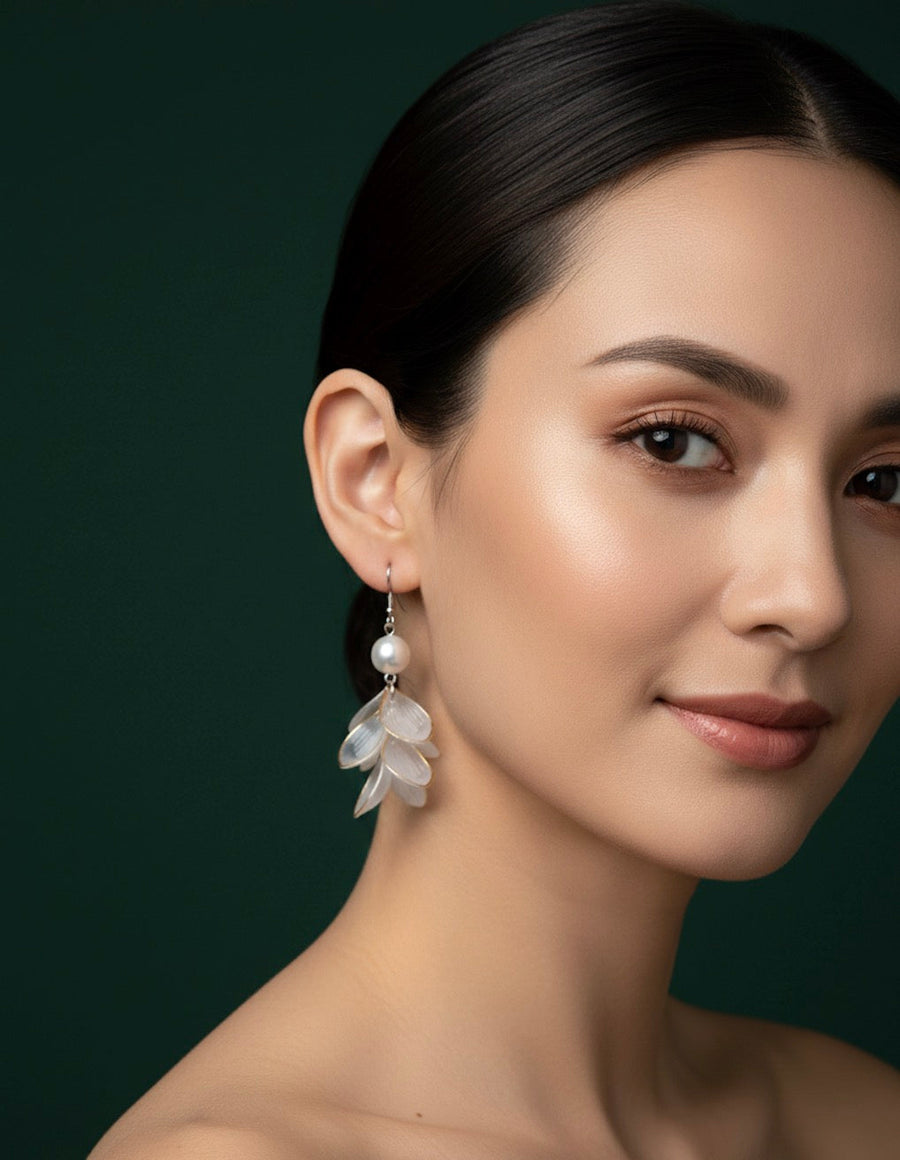 Unique Style Pearl & Petals Earrings