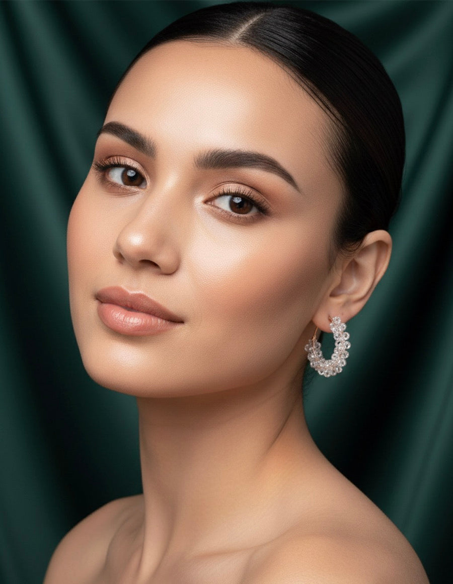 Transparent Beaded Fancy Hoops