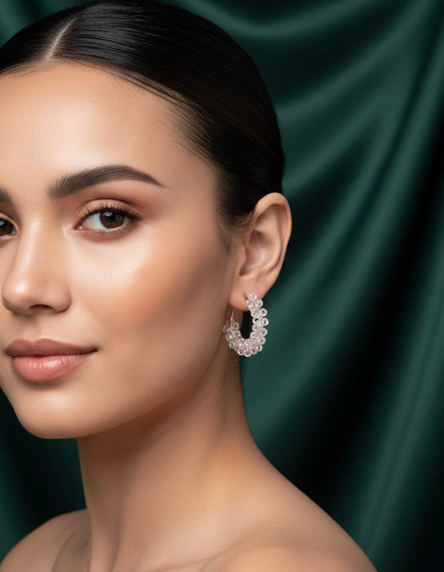 Transparent Beaded Fancy Hoops