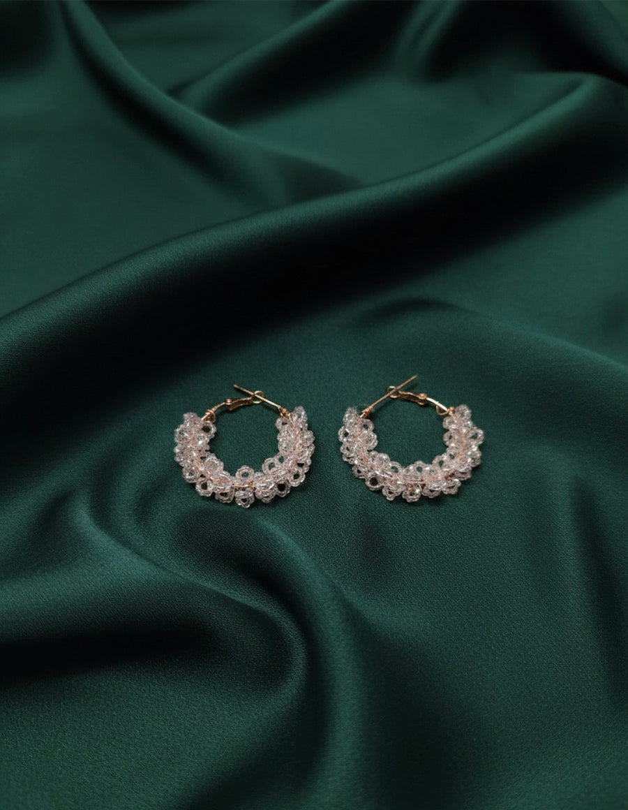 Transparent Beaded Fancy Hoops