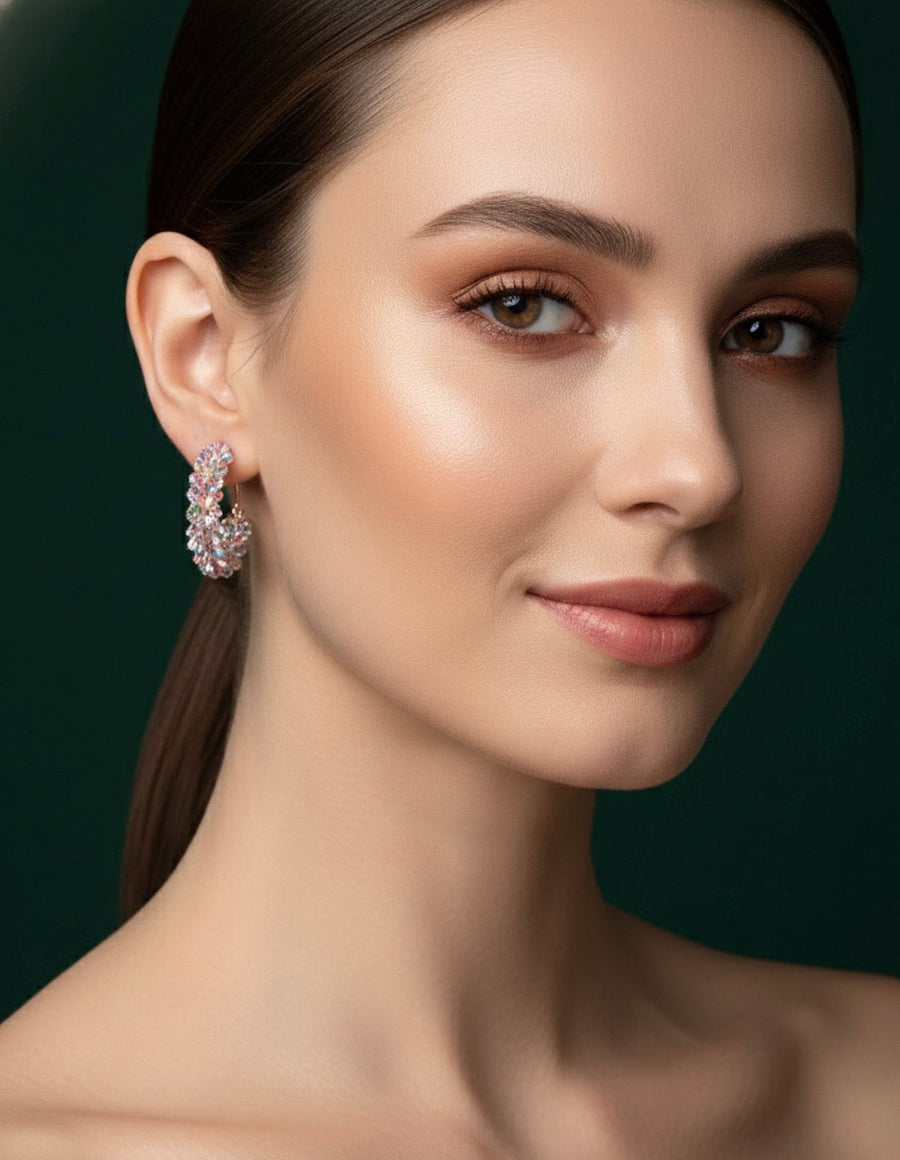Artificial Beaded Ston Hoops