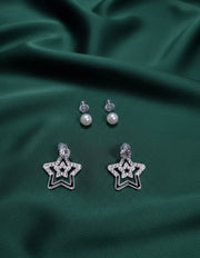 Pack of 2 Star & Pearl Mini Studs