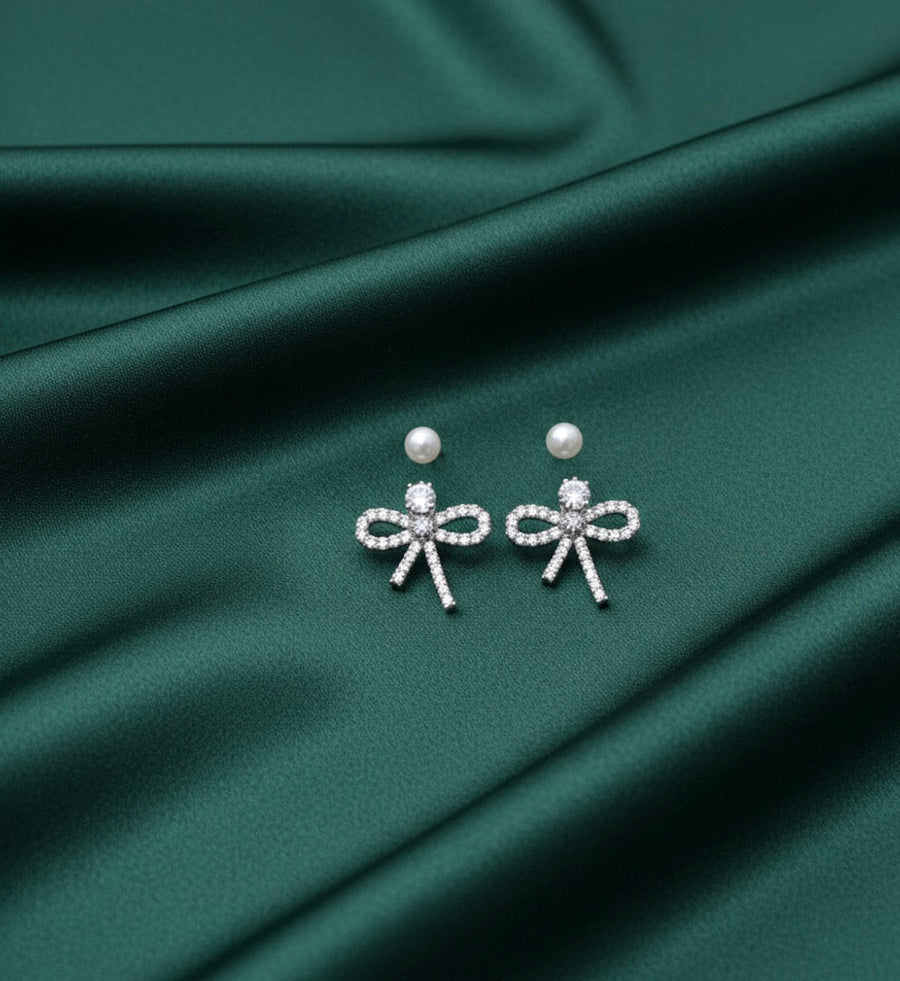 Pearl & Bow Mini Studs combo