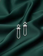 Silver Plated Unique Design Drop Earrings