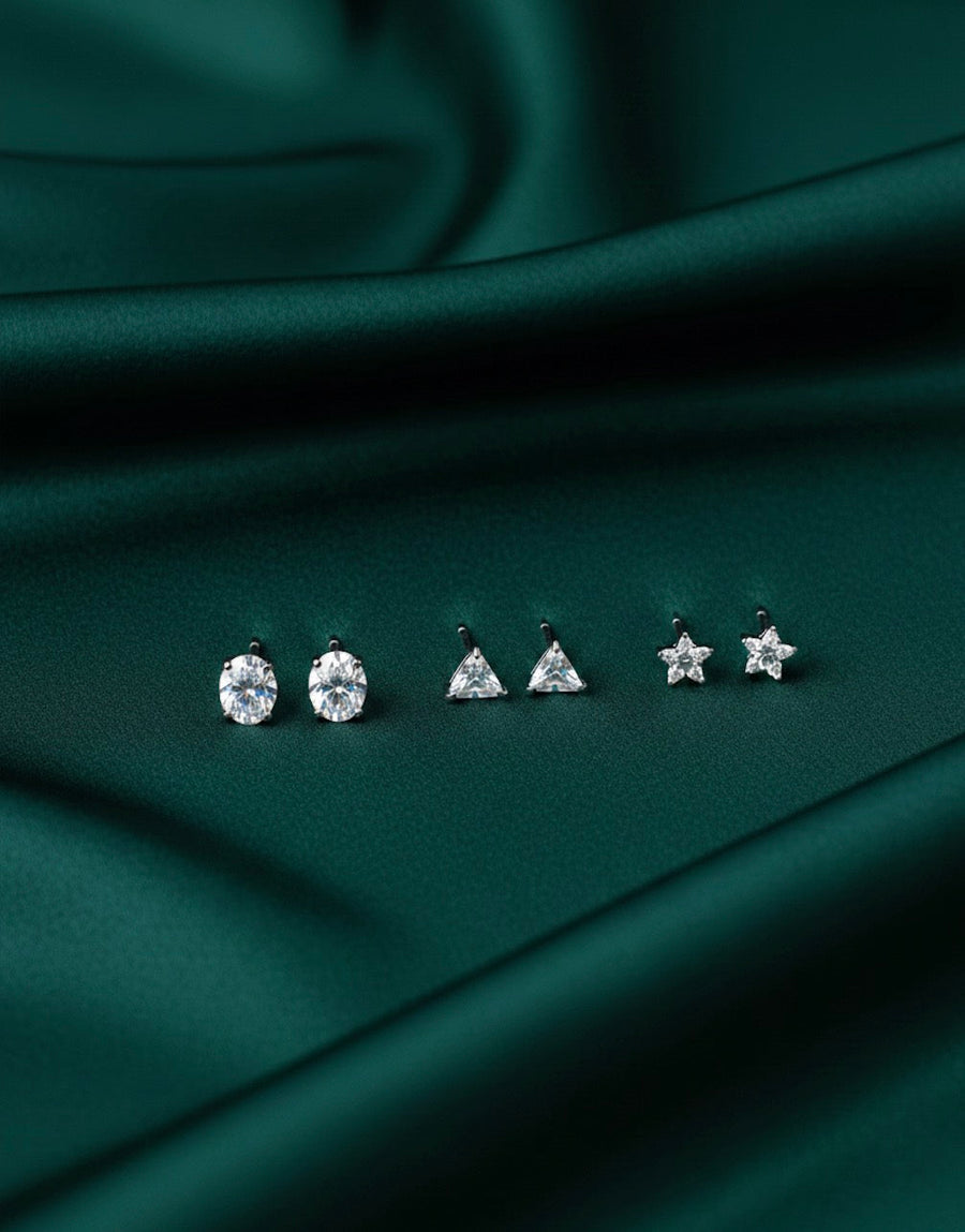 Pack of 3 Mini Doamond Studs