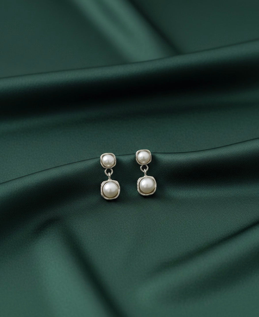 Silver Plated Fancy Pearl Earrings