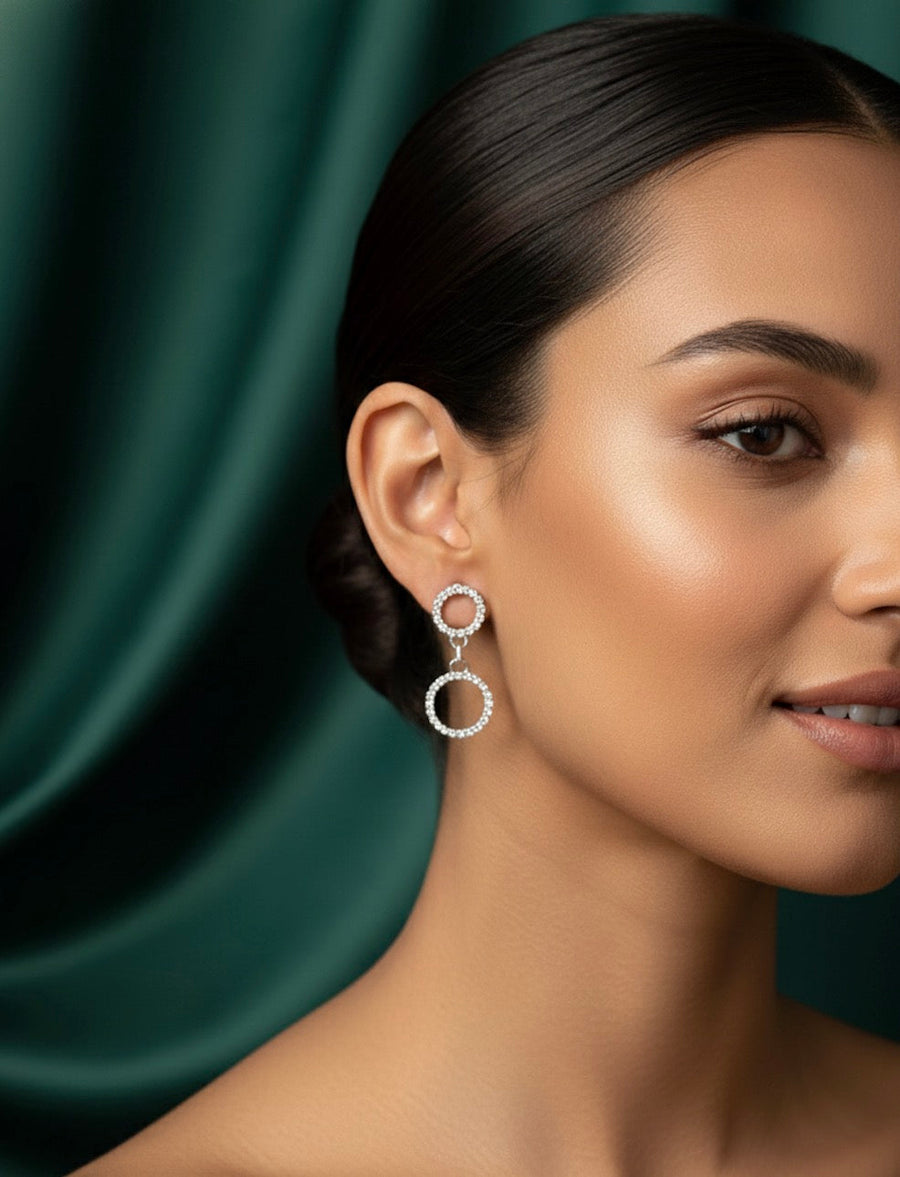 Silver Plated Fancy Circular Earrings