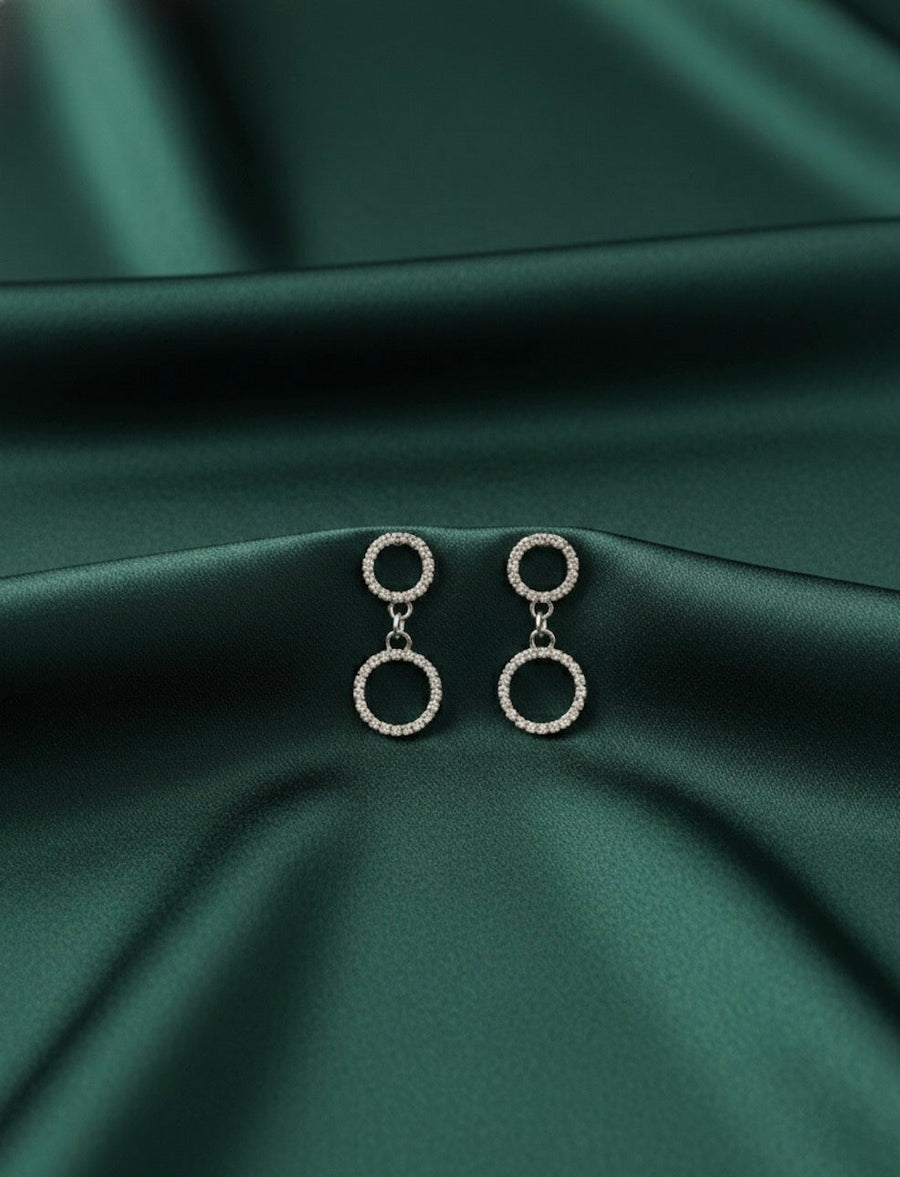 Silver Plated Fancy Circular Earrings