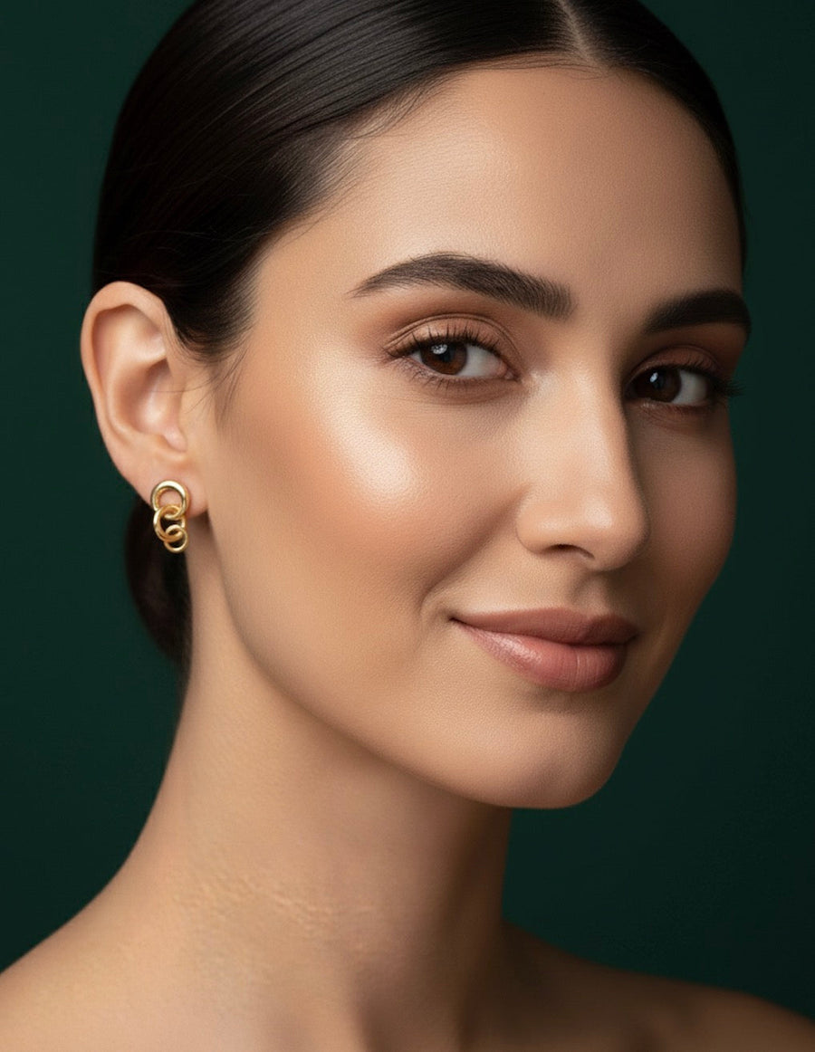 Women Gold Interlinked Plated Earings