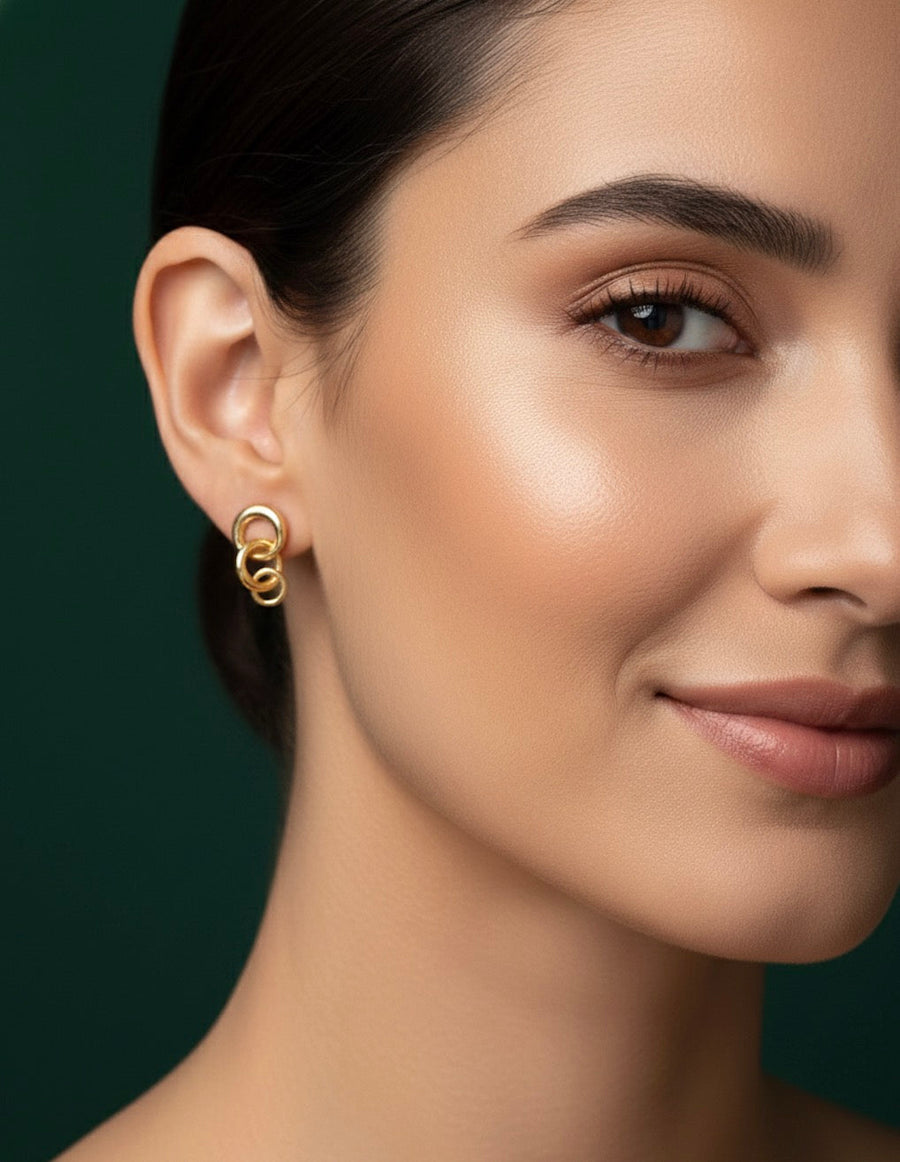 Women Gold Interlinked Plated Earings